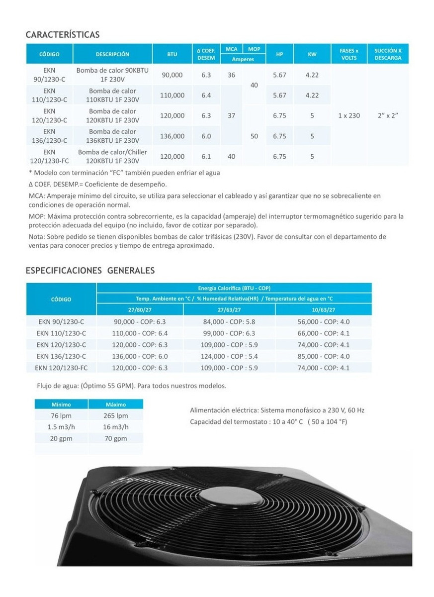 Bomba De Calor Para Piscina Calor Ekn 110/1230-c - Image 3