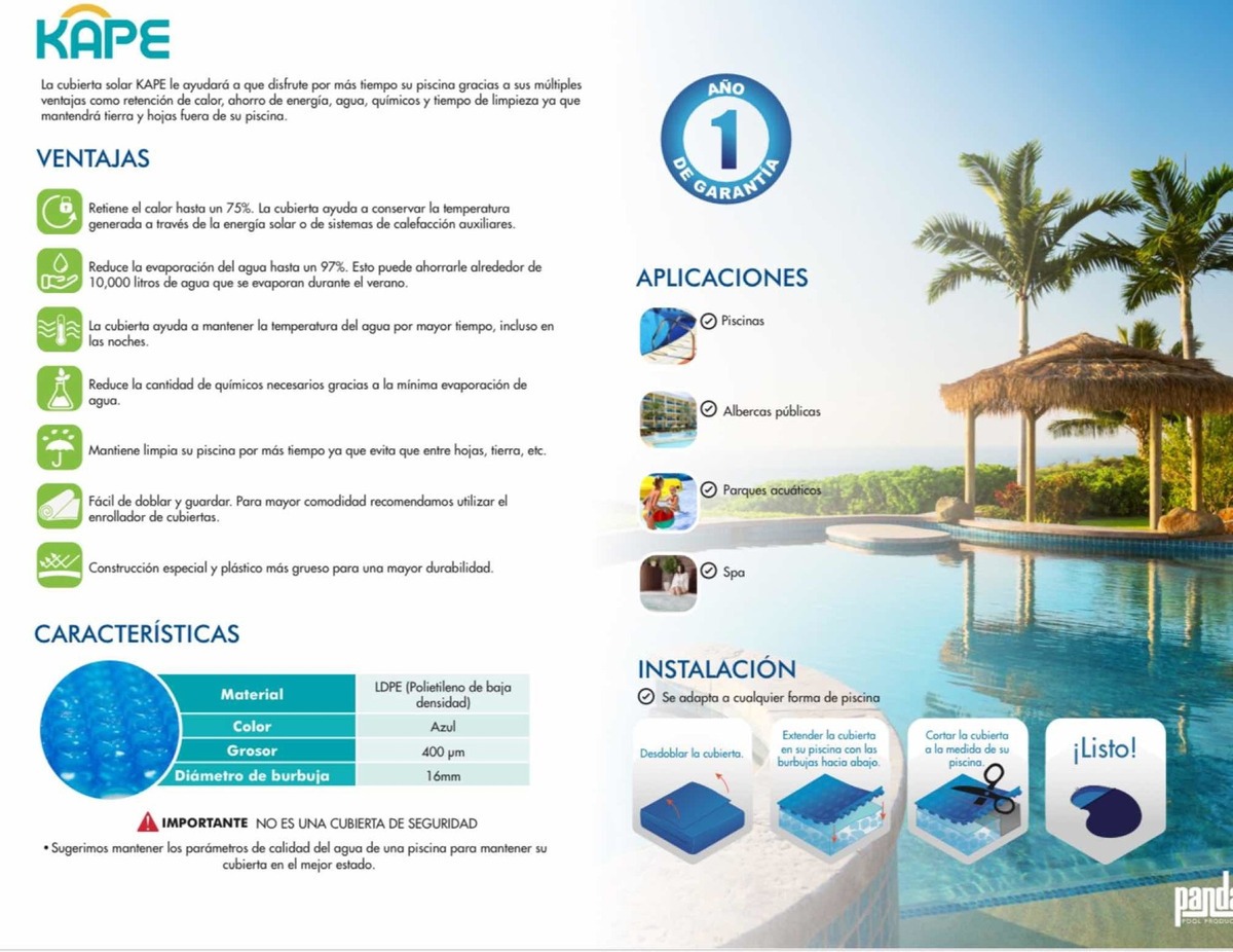Cubierta Solar Para Piscina Burbuja Azul 4x3 M Cks-4x3-bap-4 - Image 2