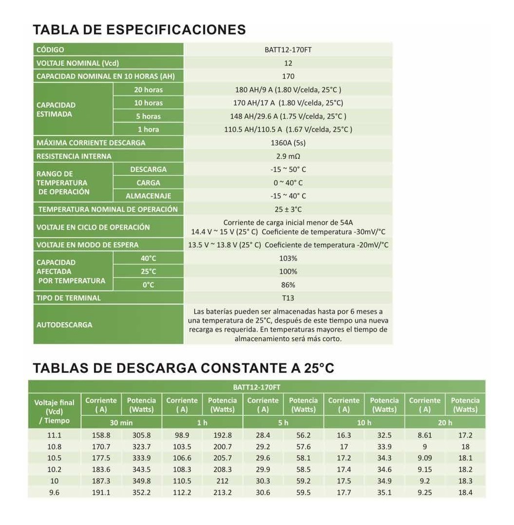Bater?a Connera ?cido-plomo 12v Terminales Frontales 170 Ah - Image 3
