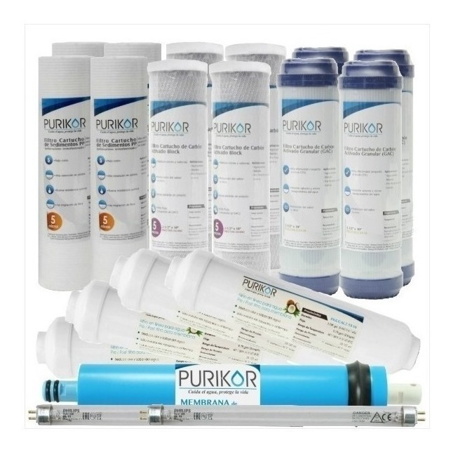 Kit De Mantenimiento De 24 Meses Purikor Modelo 100-6uvpm