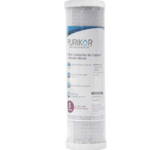 Cartucho De Carbón Activado Block 2.5×10 5 Micras (5 Piezas) – PKCCTO2.5X10X5