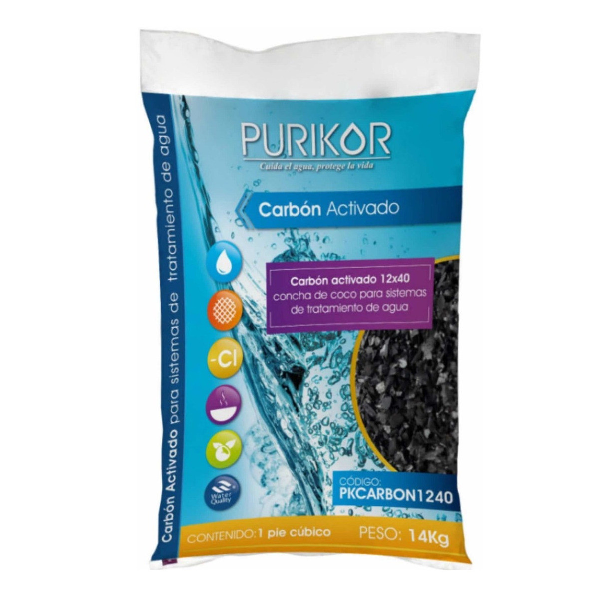 Carbón Activado Tratamiento De Agua 2 Ft3 (2 Bultos)