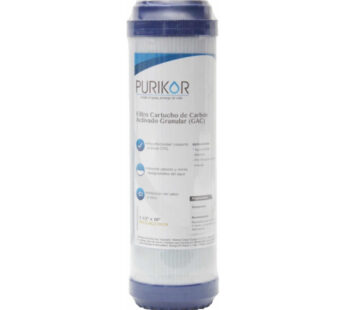 Filtro Cartucho De Carb?n Activado Granular (GAC) PURIKOR Con Dimensiones De 2.5″ x 10″