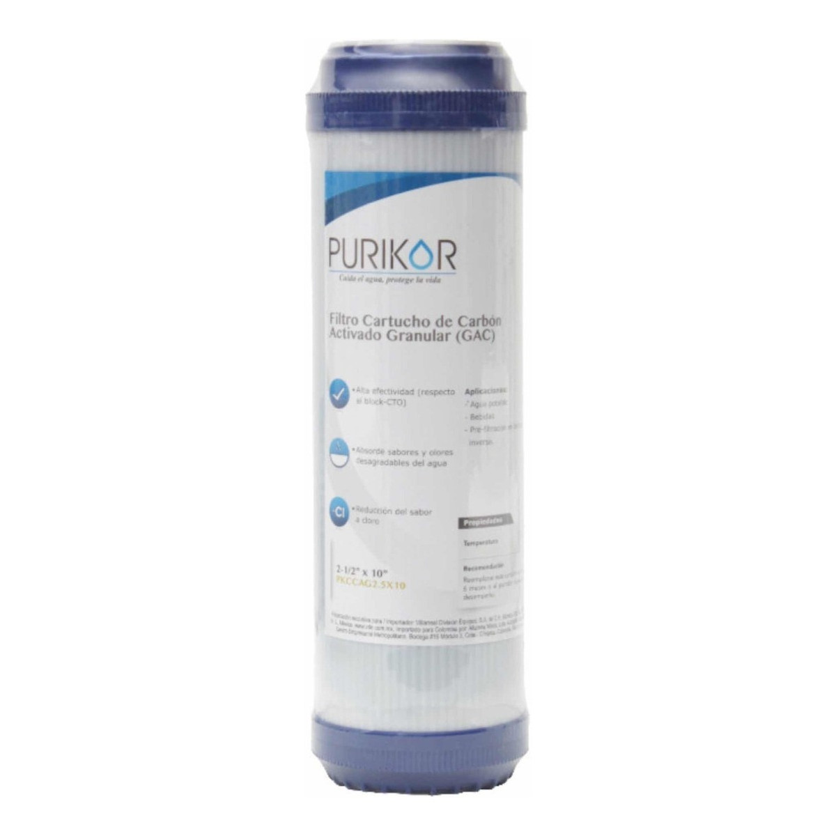 Filtro Cartucho De Carbón Activado Granular 2.5x10 (5 Piezas)