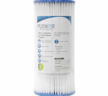 Filtro cartucho plegable de Polipropileno marca PURIKOR con dimensiones de 4.5″ x 10″ para filtrado de 50 micras PKCPL4.5X10X50