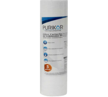 Filtro Cartucho De Polipropileno Termofusionado Marca PURIKOR Con Dimensiones De 4.5? x 10? Para Filtrado De 5 Micras
