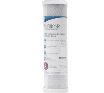 Cartucho De Carb?n Activado Block 2.5″ x 20″ Para Filtrado De 5 Micras
