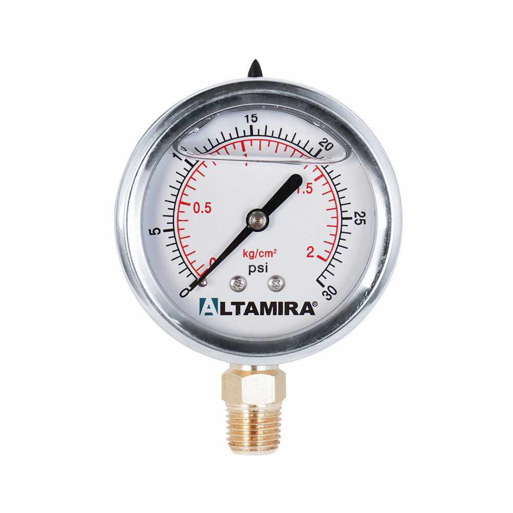 Man?metros Glicerina 0-30 Psi 2.5" con conexi?n inferior