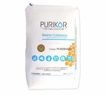 Bulto de resina cati?nica para suavizador marca PURIKOR en presentaci?n 28.3 Litros PK-RESINA-CA