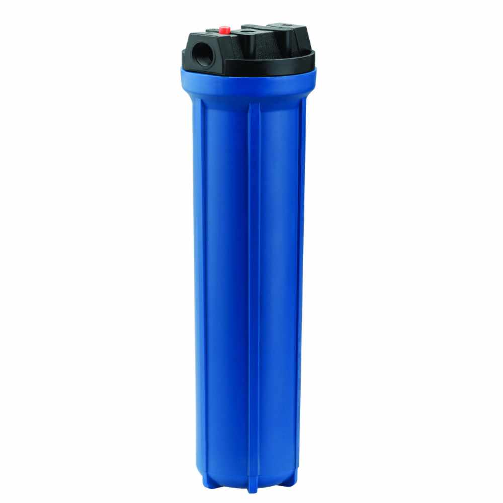 Portafiltro para cartuchos de 2.5" x 20" marca PURIKOR construido en Polipropileno con conexiones de 3/4" hembra PKPFA20X.75P