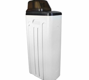 Equipo suavizador de agua PURIKOR ensamblado en gabinete, 1.5 ft?, tanque 12.9 galones, 110 V, conexiones 1″ NPT