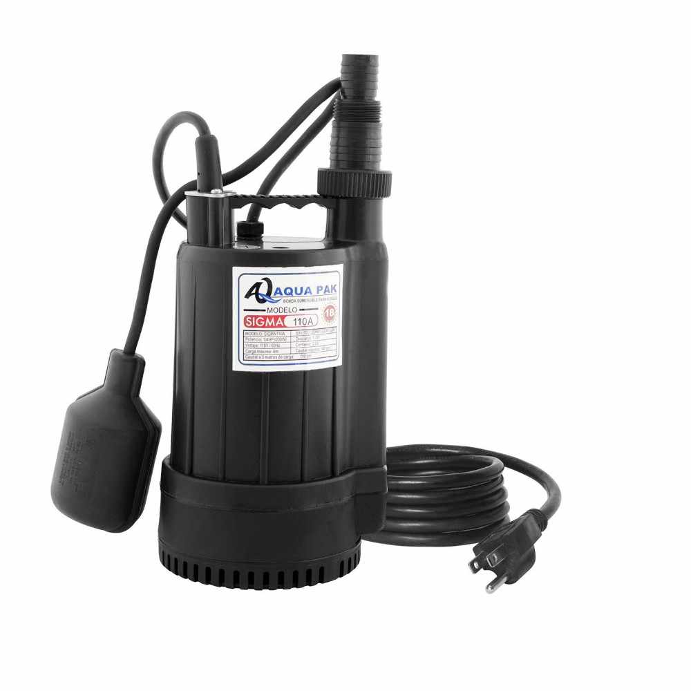 Motobomba sumergible para efluentes, AQUA PAK, serie SIGMA, descarga 1.25", s?lidos 5 mm, 1/4 HP, 1 fase, 115 volts SIGMA110A