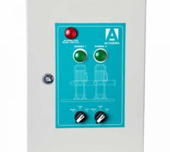 Tablero d?plex alternador-simultaneador para sistema hidroneum?tico Fases X Voltaje de alimentaci?n: 1 X 220 (monof?sico) Rango de amperaje del guardamotor: 4 – 6.3 Presi?n m?xima de operaci?n: 116 psi NEMA de gabinete: NEMA 12, C?digo: TASA2 11220H