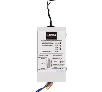 Transformador HAX con gabinete 100 W / 120 V a 12/13/14 V