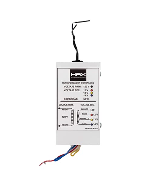 Transformador HAX con gabinete 150 W / 120 V a 12/13/14 V