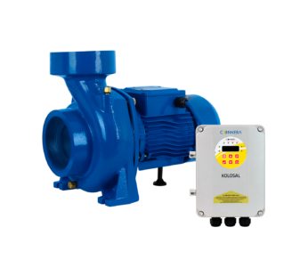 Motobomba centr?fuga horizontal para bombeo solar, 200 VCC/230 VCA, 7.3 A, 2200 W, 2 polos, 3450 RPM, rosca hembra 4″ NPT