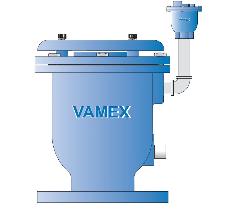 V?lvula de admisi?n, expulsi?n y eliminaci?n de aire combinada de 3" bridada, marca VAMEX modelo A03/E10