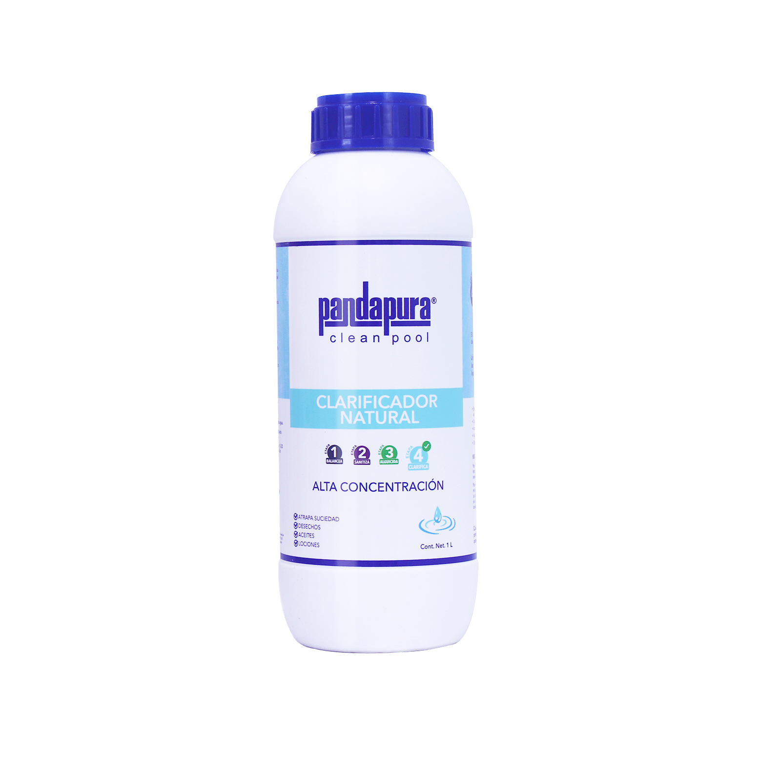 Clarificador natural para piscinas marca PANDAPURA - 1 Litro