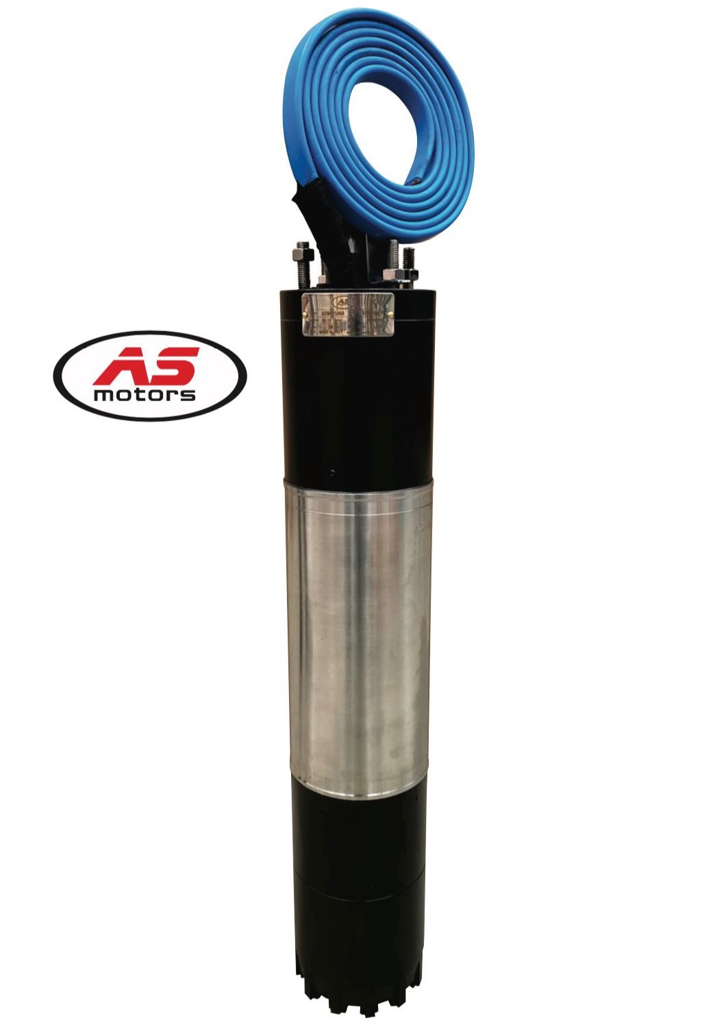 Motor Sumergible 6", 50 HP, 3F, 460 V, 3450 RPM, tapas en hierro y camisa de acero inoxidable, marca As Motors